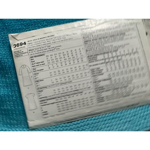 McCalls 3694 Sewing pattern dress mini dress hoodie size 4 6 8 10 12 - Picture 3 of 5